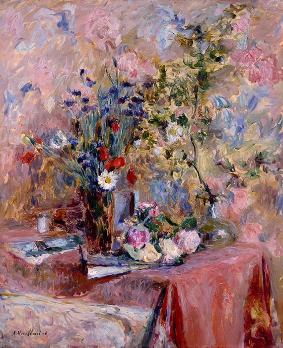 Vuillard、VASE DE FLEURS、海外版超希少レゾネ、新品額付 Edouard Vuillard Vase of Flowers Amazing Quality Repro on Matte