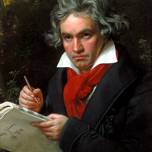 Portrait of Ludwig van Beethoven German Composer 1820 Painting by Joseph Karl Stieler Repro on Matte Paper or Canvas FREE SHIPPING in USA