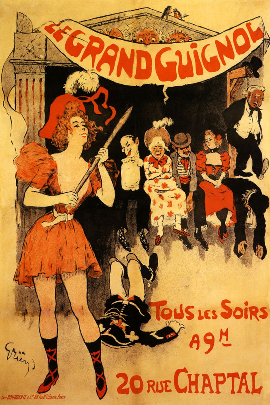 Theater Le Grand Guignol Paris France French Vintage Poster Repro