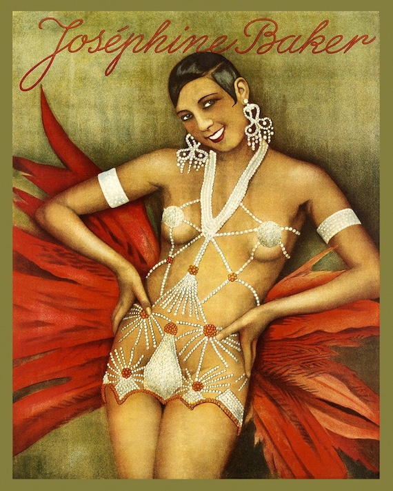 Josephine Baker French Dancer Dance Show France Vintage Poster Repro FREE S//H