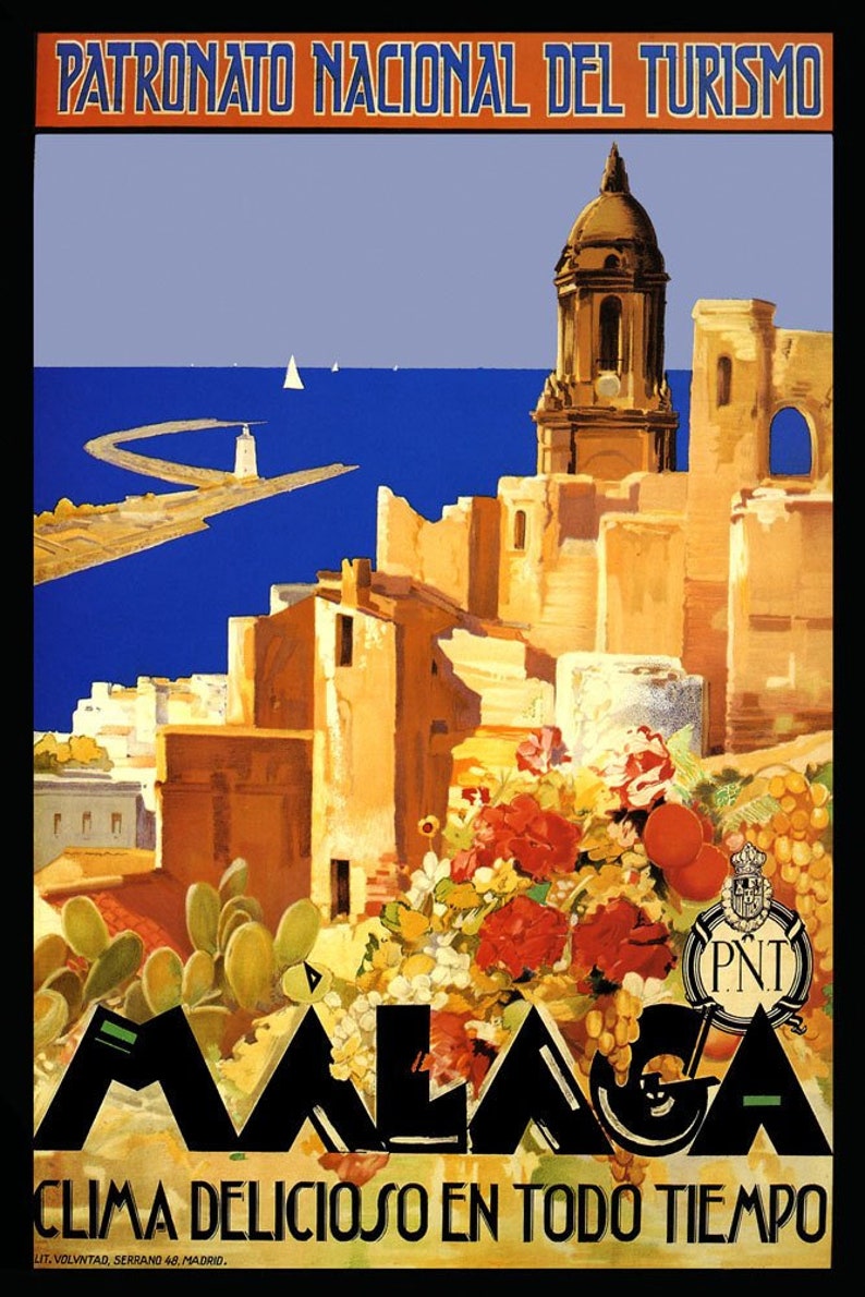POSTER MADRID SPRING SEASON FLOWERS FASHION SPAIN TRAVEL VINTAGE REPRO FREE S//H