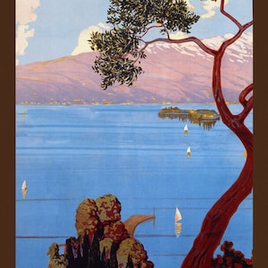 California Monterey Bay Central Coast Ocean View American Travel Tourism Vintage Poster Repro on Matte Paper or Canvas FREE SHIPPING in USA