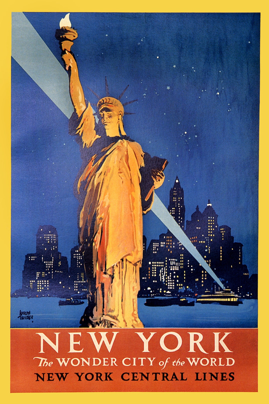 New York the Wonder City of the World Statue Liberty American United ...