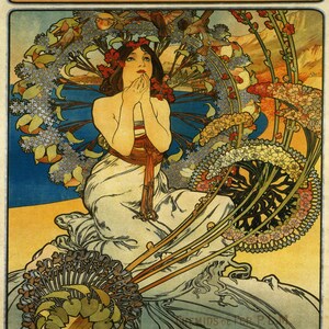 Mucha 16&quot;x20&quot; Fashion Lady Monaco Monte Carlo  Art Deco Vintage Poster Repro on Matte Paper or Canvas FREE SHIPPING in USA