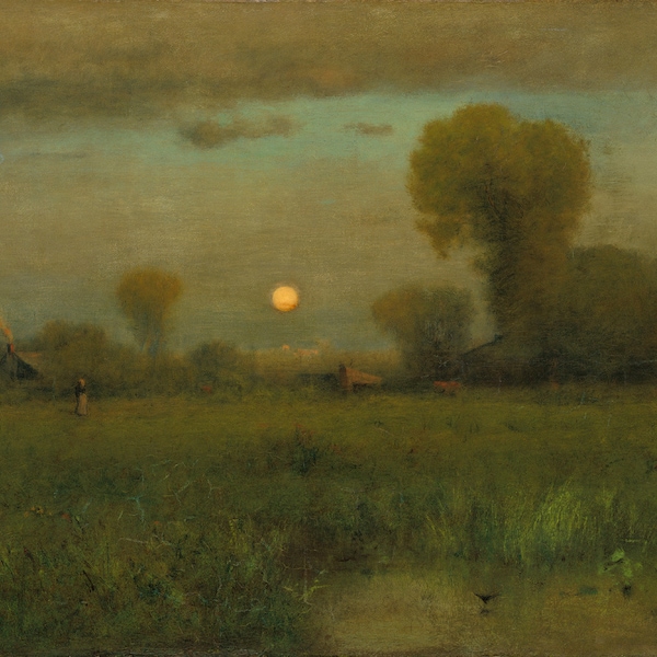 Harvest Moon Farm Countryside Rural American Landscape 1891 Painting By George Inness Repro on Matte Paper or Canvas FREE SHIPPING in USA