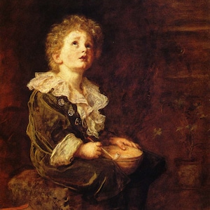 Bubbles Child&#39;s World Boy Playing with Soap Bubble Children 1886 Painting By Everett Millais Repro on Matte Paper or Canvas FREE S/H in USA