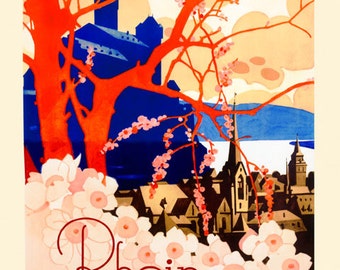 Germany Deutschland Rhein Zauber German Vintage Poster Repro FREE SHIPPING