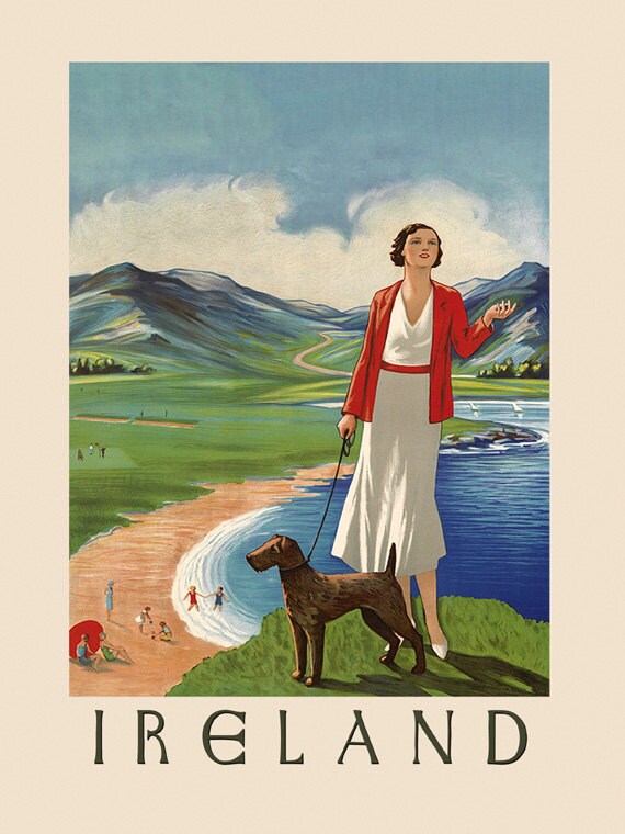 IRELAND Irish Dublin Land of Scenery and Romance Vintage Poster Repro FREE S//H