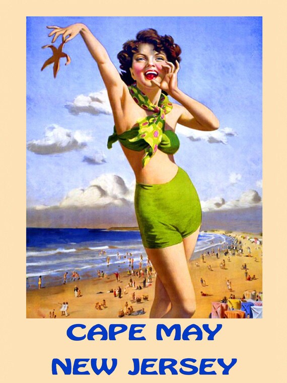 New Jersey Cape May Fashion Girl Beach With a Starfish American