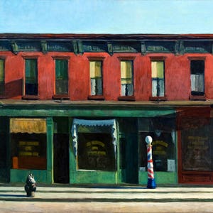 Early Sunday Morning United States Street Painting by Edward Hopper Fine Art Repro on Matte Paper or Canvas FREE SHIPPING in USA