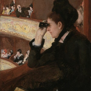 Mary Cassatt In The Loge Theater Amazing Quality Repro on Matte Paper or Canvas FREE SHIPPING in USA Shipped Rolled Up