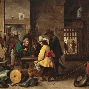 Giovanni Bellini  Guard Room Playing Games Amazing Quality Repro on Matte Paper or Canvas FREE SHIPPING in USA