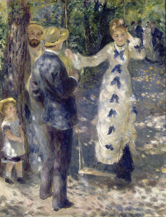 Pierre Auguste Renoir the Swing Couple Child Park Amazing Quality