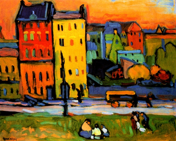 Houses in Munich City Cityscape Sunset Germany German 1908