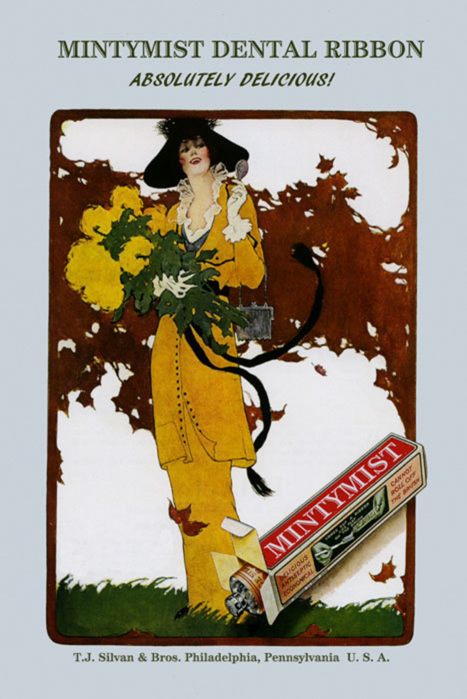 Toothpaste Ribbon Dental Toothpaste Lady With Yellow Flowers Mintymist Dental Ribbon ...