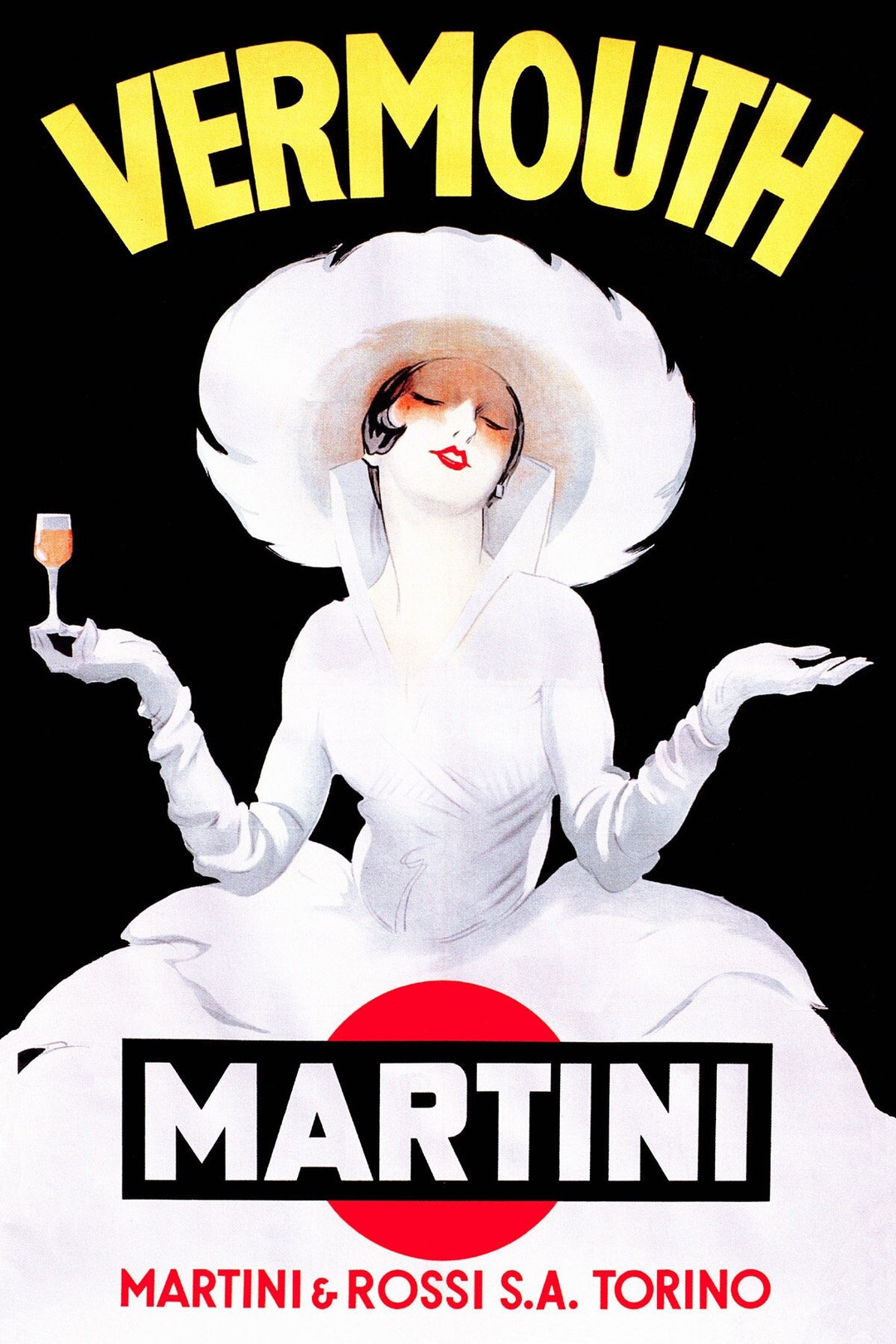 Vermouth Martini Rossi Torino Italian Woman All in White Etsy