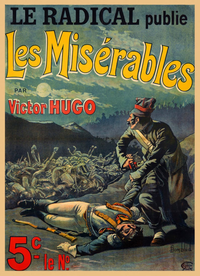 Music Les Miserables Opera by Victor Hugo Theater France French Army Soldier Vintage Poster Repro on Matte Paper or Canvas FREE S/H in USA image 1