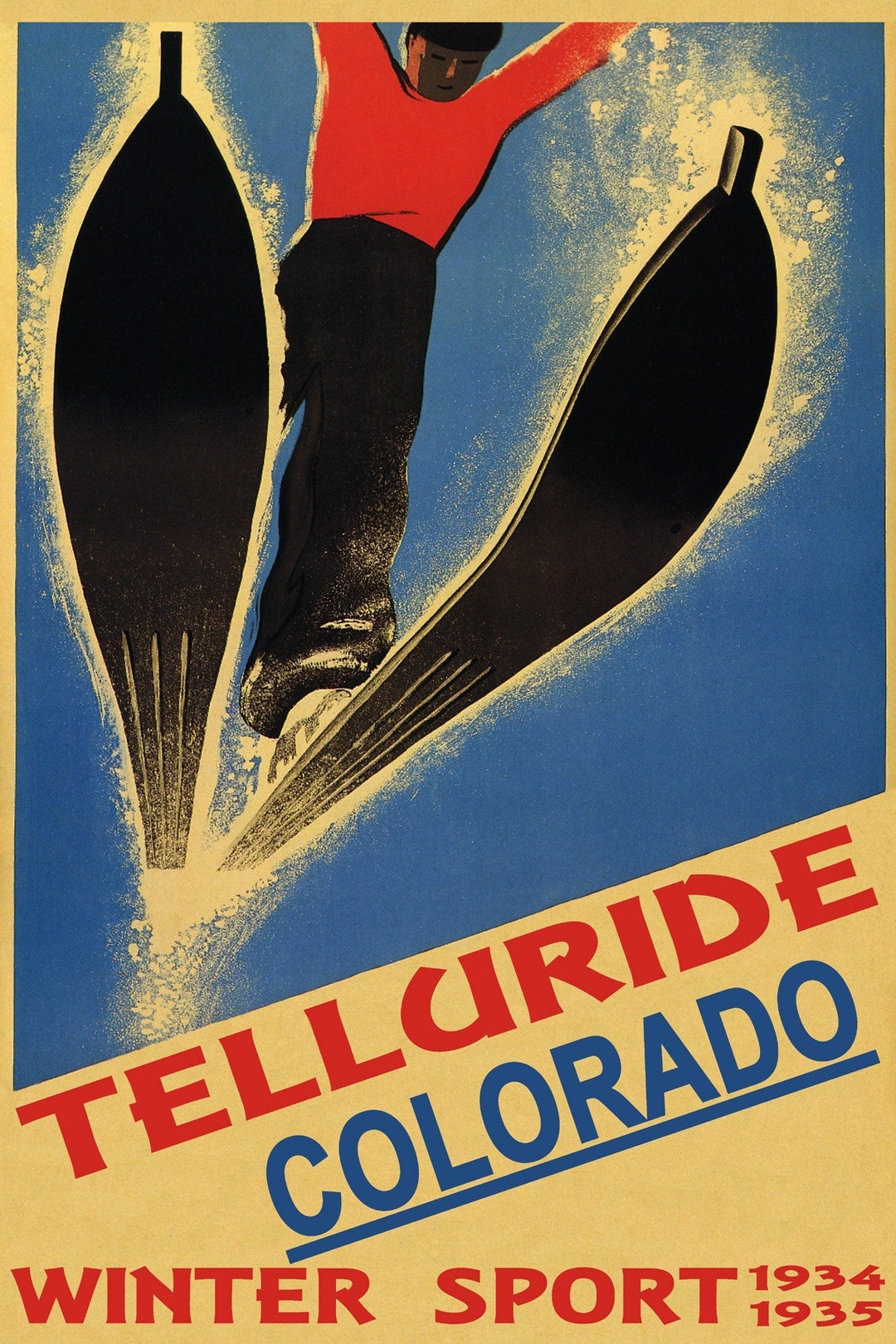 Ski Jumping Telluride Colorado Winter Sport 1934 1935 Skiing United ...