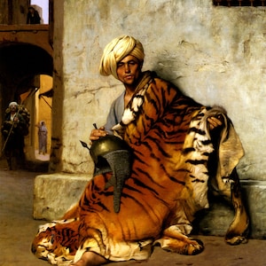 The Pelt Merchant Cairo Tiger Skin 1869 Orientalism Painting by Jean Leon Gerome Repro on Matte Paper or Canvas FREE SHIPPING in USA