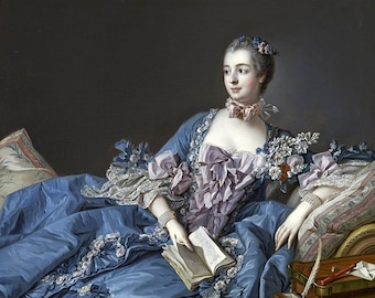 Francois Boucher Madame de Pompadour Woman Reading a Book Amazing Quality Repro on Matte Paper or Canvas FREE SHIPPING in USA