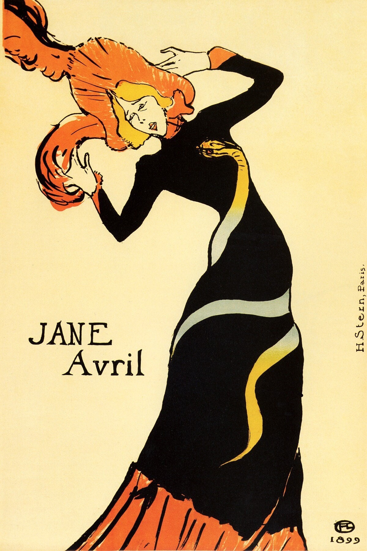 Jane Avril Snake Dress by Toulouse Lautrec French Theater Dancer