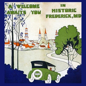 Maryland Historic Frederick Maryland Welcomes You Travel Tourism American Vintage Poster Repro on Matte Paper or Canvas FREE S/H in USA