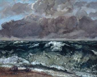 Gustave Courbet The Wave Ocean Sea Amazing Quality Repro on Matte Paper or Canvas FREE SHIPPING in USA