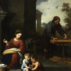 Bartolome Esteban Murillo Holy Family Infant with Saint John Church Amazing Quality Repro on Matte Paper or Canvas FREE SHIPPING in USA