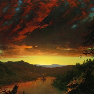 Twilight in Wilderness American Landscape 1860 American Painting by Frederic Edwin Church Repro on Matte Paper or Canvas FREE S/H in USA
