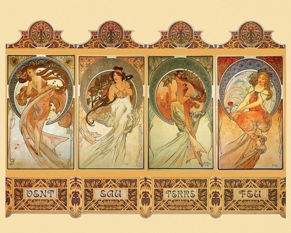 [画集]  ALPHONSE MUCHA Easter Chimes Awaken Nature (1896) by Alphonse Mucha – Artchive