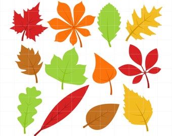 Autumn Leaves, Autumn Trees, Fall Season, Thanksgiving Digital Clip Art For Planner Stickers, Scrapbooking, Journal, Art Pieces