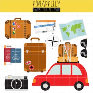 ¡Tiempo para viajar! Wanderlust, Viajes mundiales, Geografía, Viajes y Tours Digital Clip Art para Etiquetas de Planificador, Scrapbooking, Journal Art