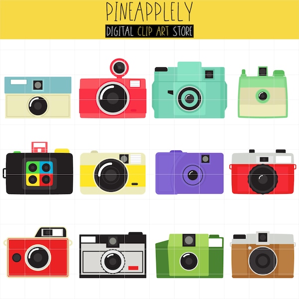 Kamera, Vintage Kameras, Fotografie, Fotos Digital Clip Art für Sticker, Scrapbooking, Journal, Kunst Stück
