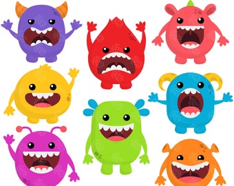 Big Mouth Monsters, Cute Colorful Monsters Funny Collection