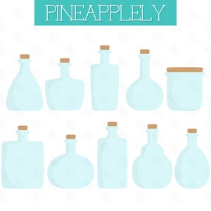 Empty Cute Bottle Collection Digital Clip Art For Planner Stickers, Scrapbooking, Journal, Art Pieces