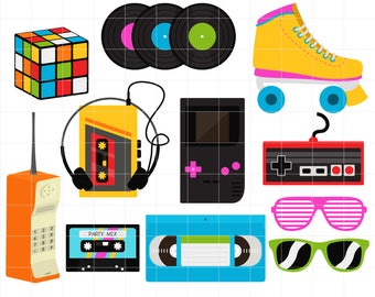 Take Me Back - 80's Collection, 1980 Things Digital Clip Art For Planner Stickers, Scrapbooking, Journal, Art Pieces