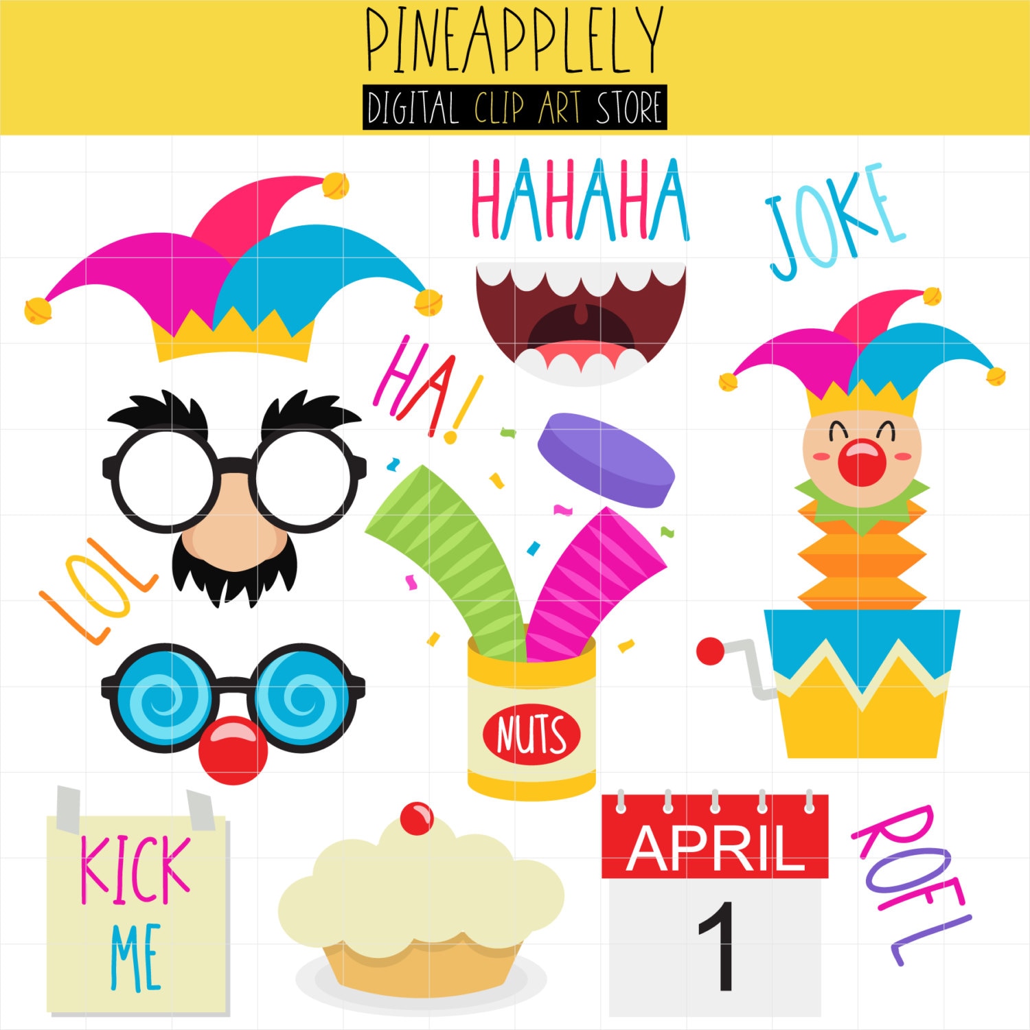 April Fools'Dayページ April Fools Day, Joker, Funny Fool, Happy April Digital Clip