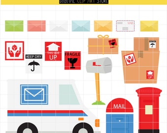 Mail Service, Delivery Service, Snail Mail. Envelope LetterDigital Clip Art For Planner Stickers, Scrapbooking, Journal, Art Pieces