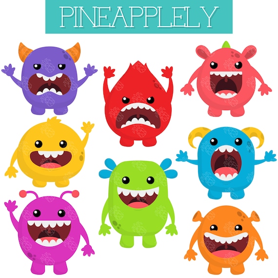 Big Mouth Monsters, Cute Colorful Monsters Funny Collection