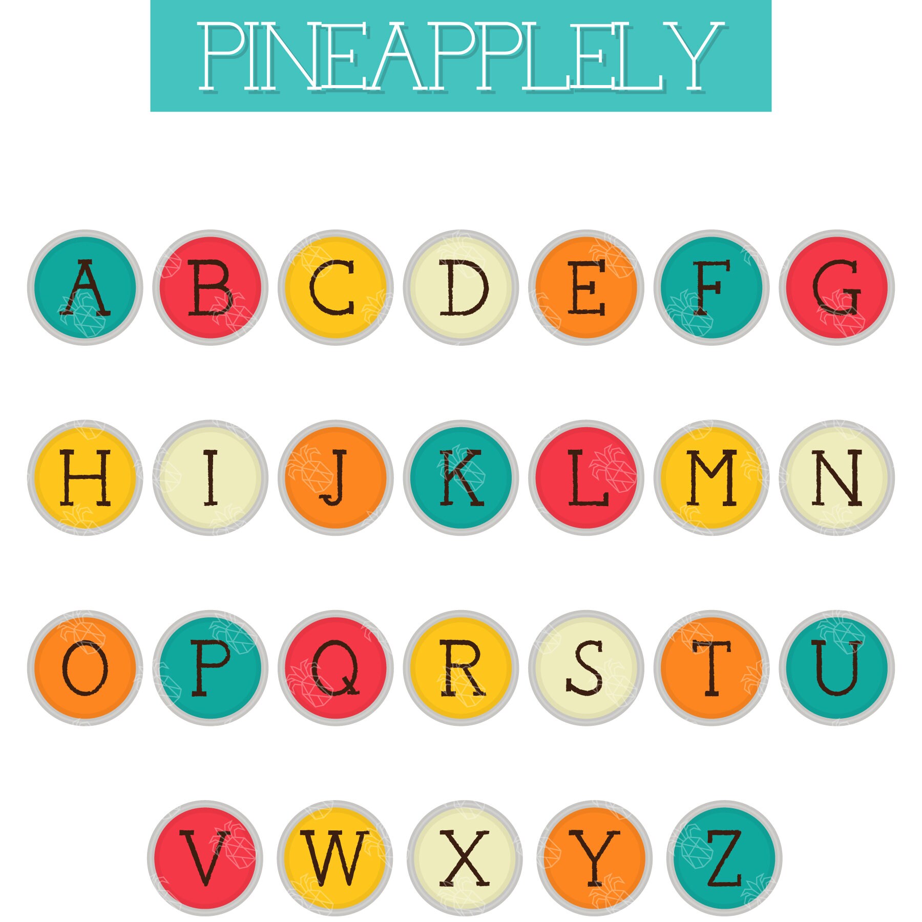 Retro Typewriter Alphabet Keys Font Vector Digital Clip Art Etsy