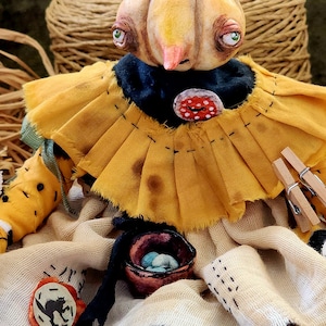OOAK Polymer Clay Art Doll Halloween PUMPKIN Girl Penny