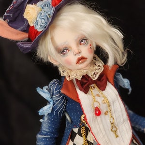 OOAK Polymer Clay Art Doll White Rabbit Alice in Wonderland