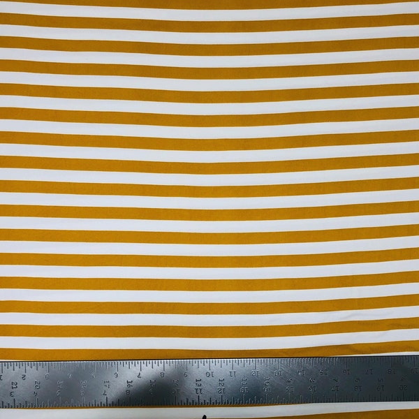DTY Double Sided Double Sided Knit Horizontal 1/2" Stripes Print Fabric by the yard