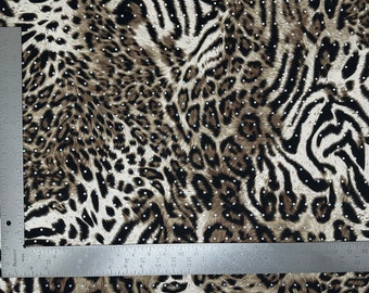 ITY Knit Animal Print With Sequins Fabric- Sold By the Yard