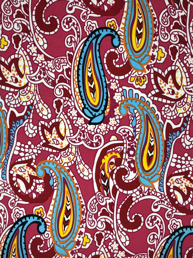 Liverpool Knit Paisley Print Fabric By The Yard Etsy