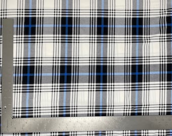 Liverpool Knit Plaid Print Fabric- Sold By the Yard