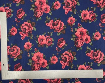 ITY Knit Floral Print Fabric- Sold By the Yard