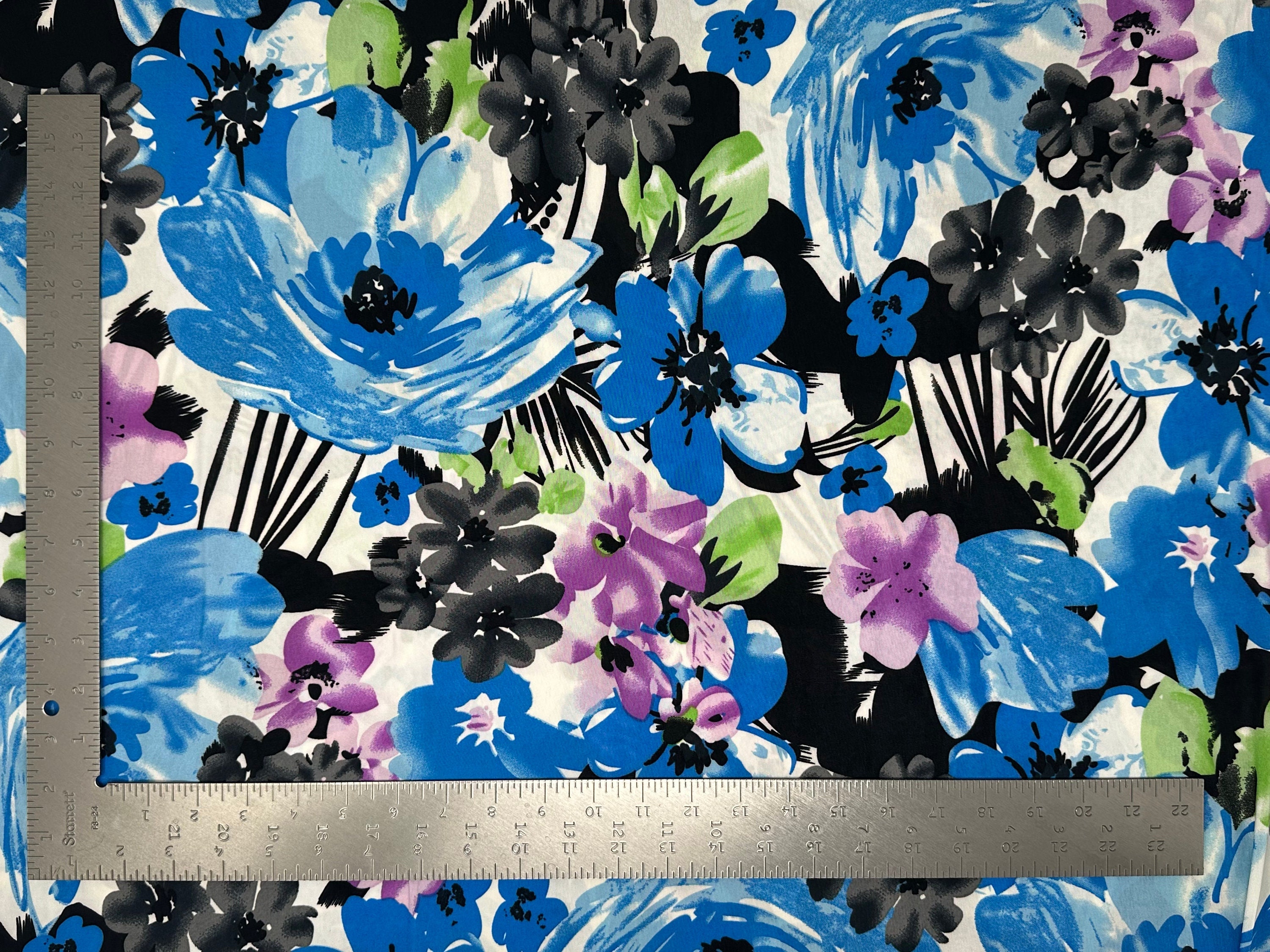 ITY Knit Floral Print Fabric- Sold By the Yard