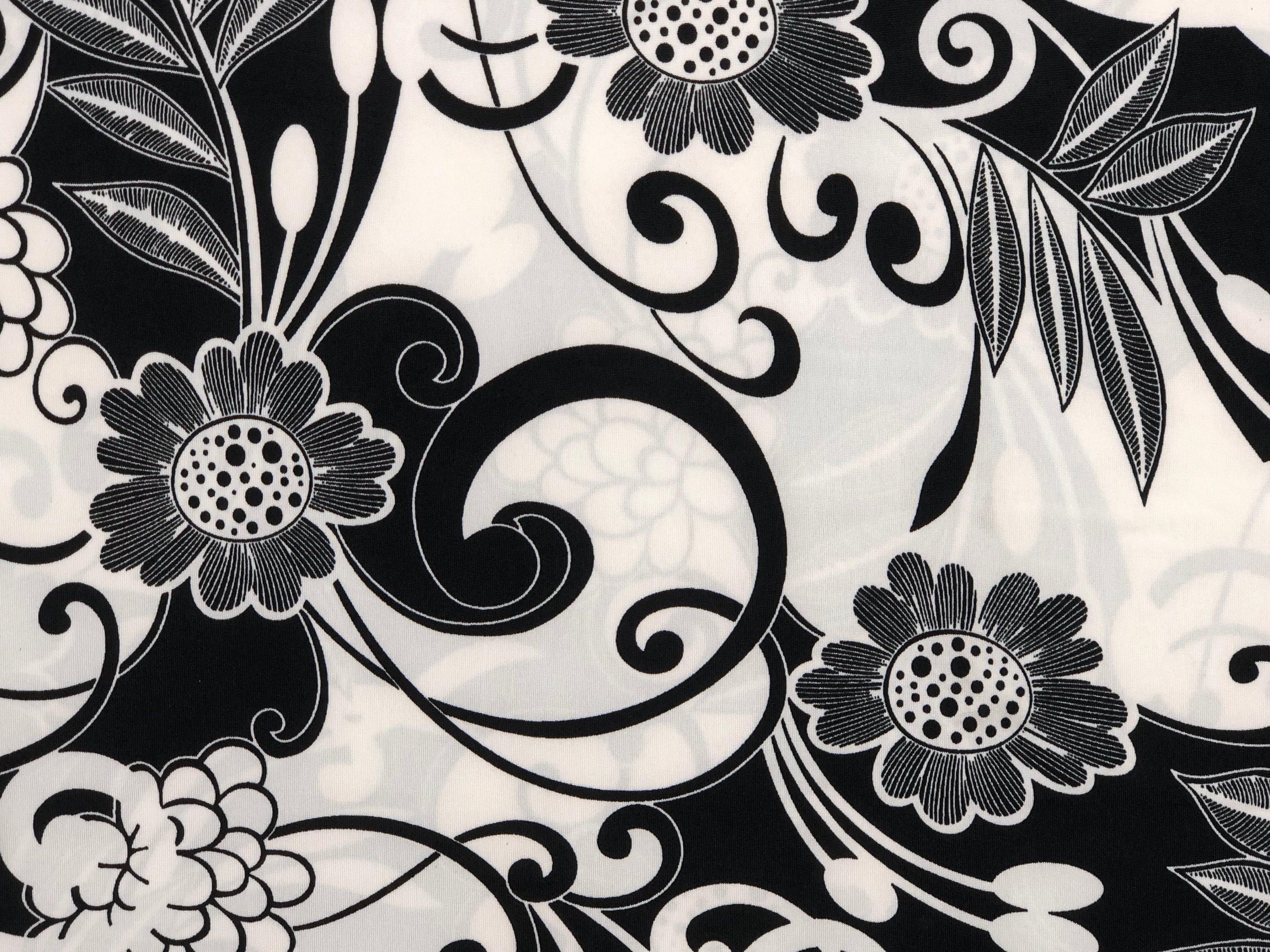 ITY Knit Floral Print Fabric by the yard Etsy