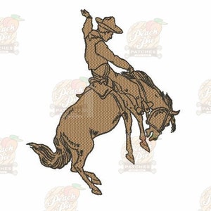 Rodeo Bronco Rider - Silhouette - Cowboy/Western - 3 Sizes - Machine Embroidery File - INSTANT DOWNLOAD